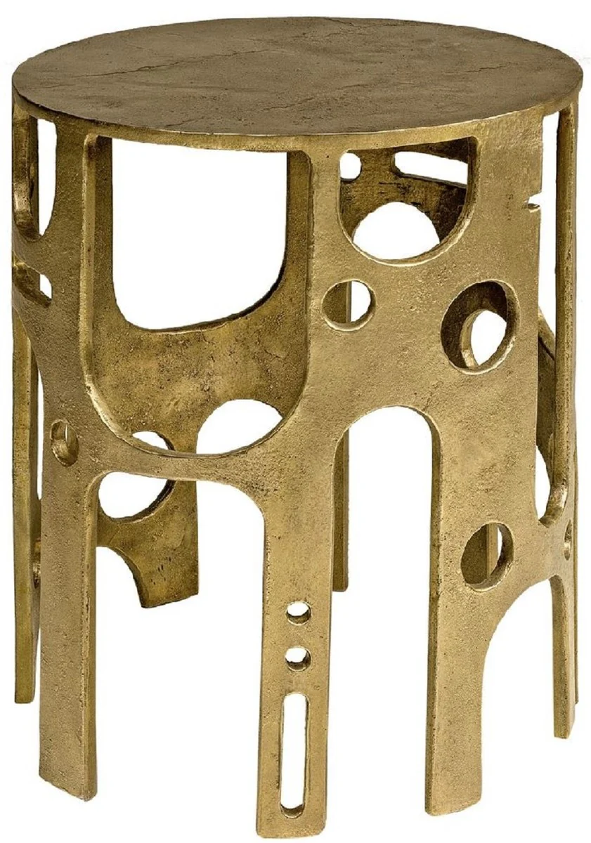 Designer Beistelltisch Bronze Ø 50 x H. 60 cm - Runder Aluminium Tisch - Wohnzimmer Möbel - Luxus Möbel - Designer Möbel - Luxus Einrichtung - Designer Einrichtung