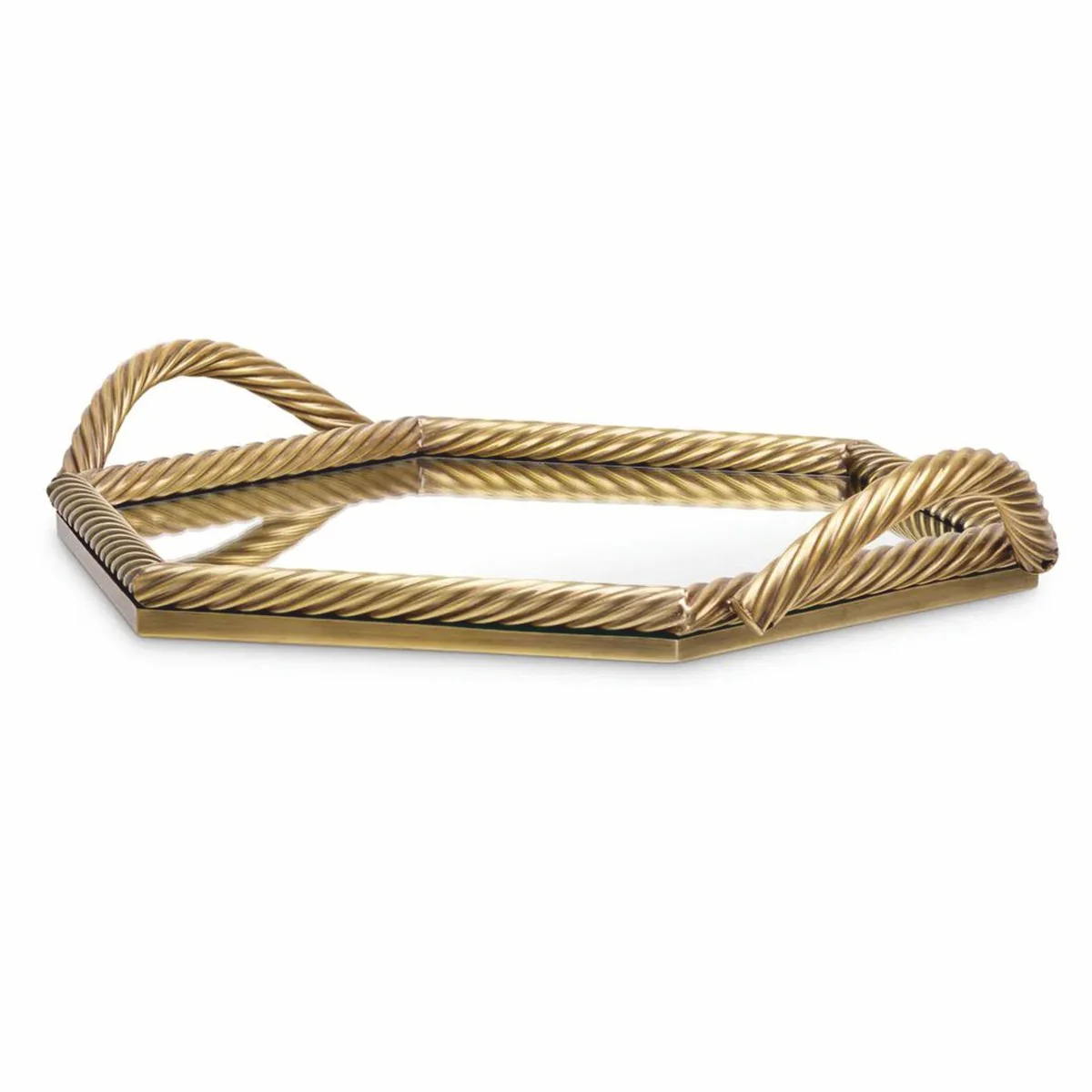 Luxus Serviertablett Vintage Messing 51 cm - Gastronomie Accessoires