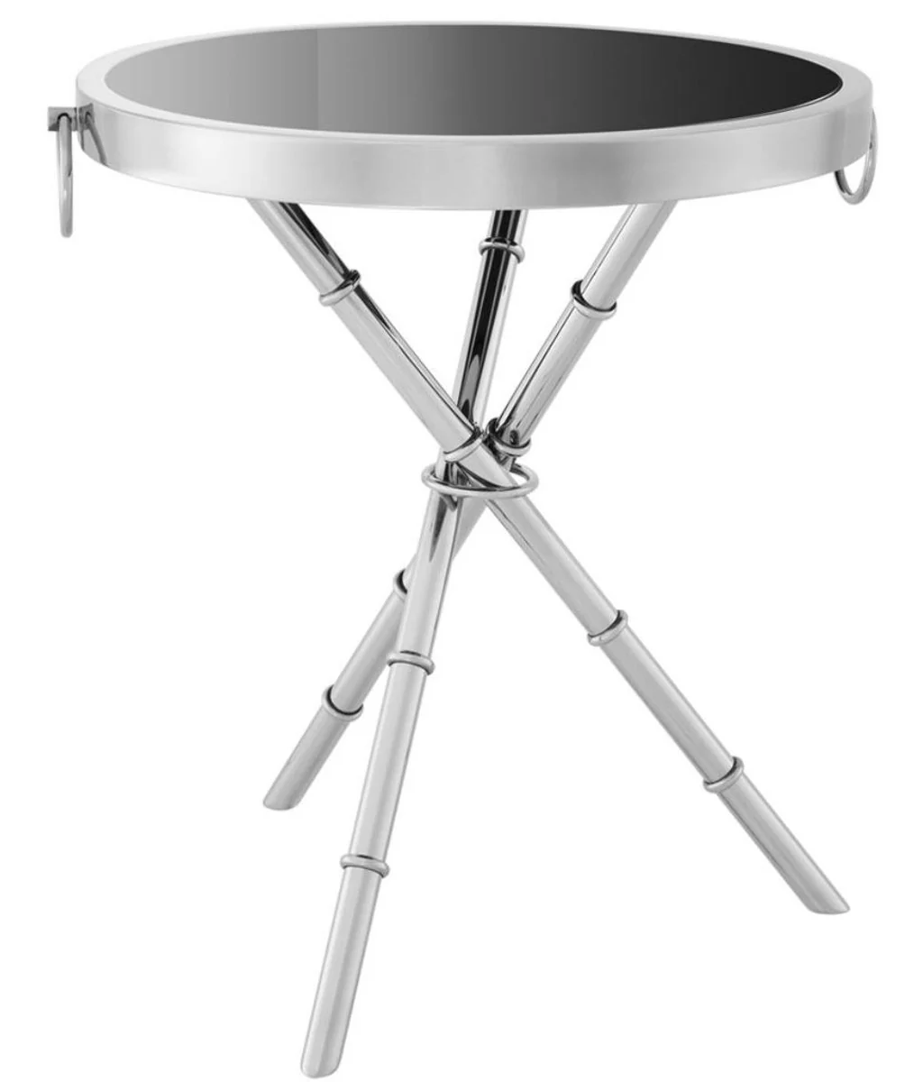 Luxus Designer Beistelltisch Silber 52 x H. 60 cm - Wohnzimmer Möbel
