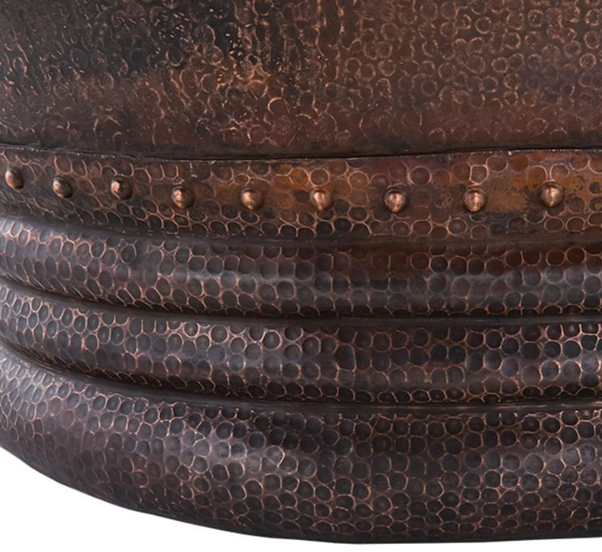 Luxus Jugendstil Kupfer Badewanne mit dekorativen Griffen 170 x 81 x H. 81 cm - Freistehende Retro Badewanne - Rustikale Badezimmer Möbel