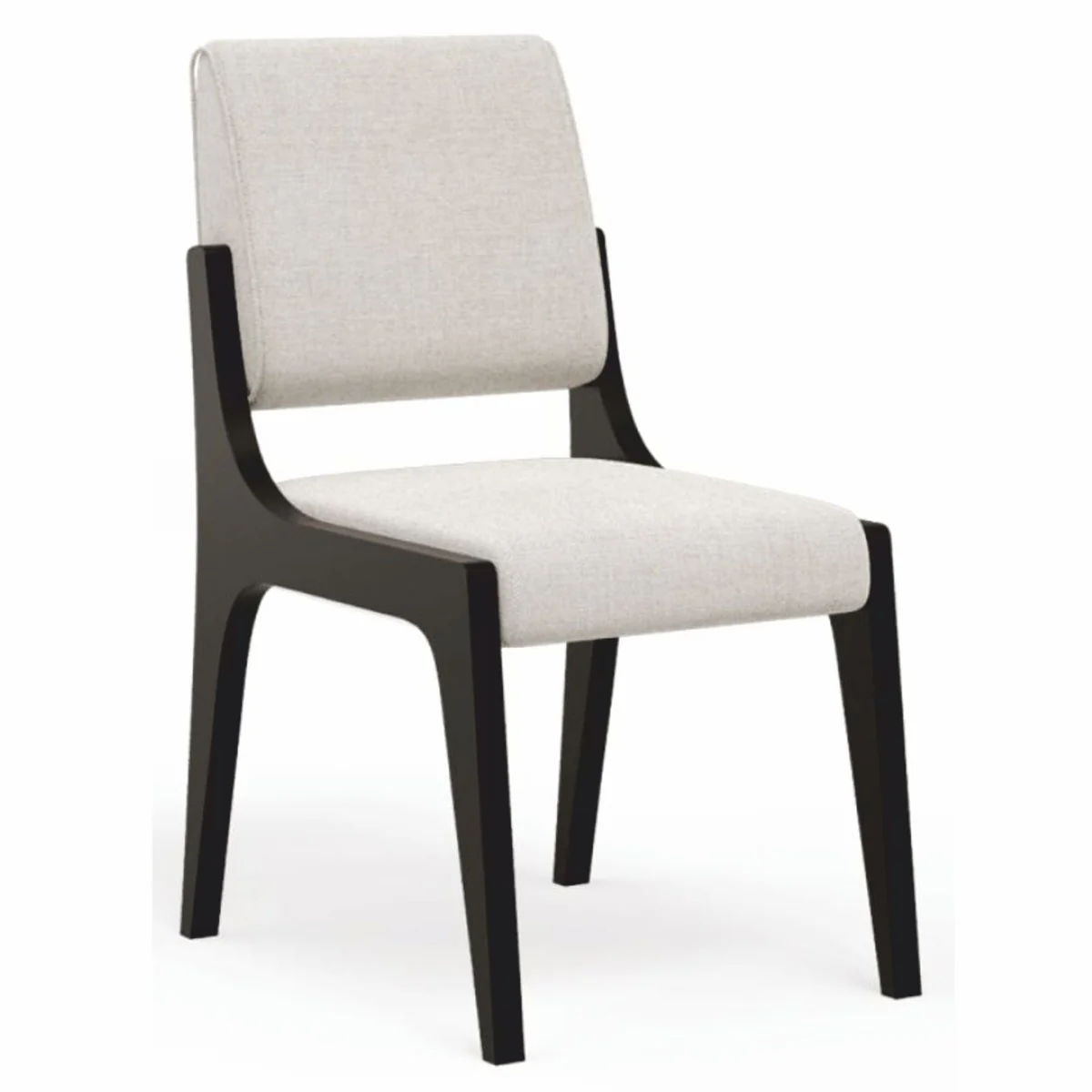 Luxus Esszimmer Stuhl 6er Set Cremeweiß / Schwarz - Hotel & Esszimmer Möbel