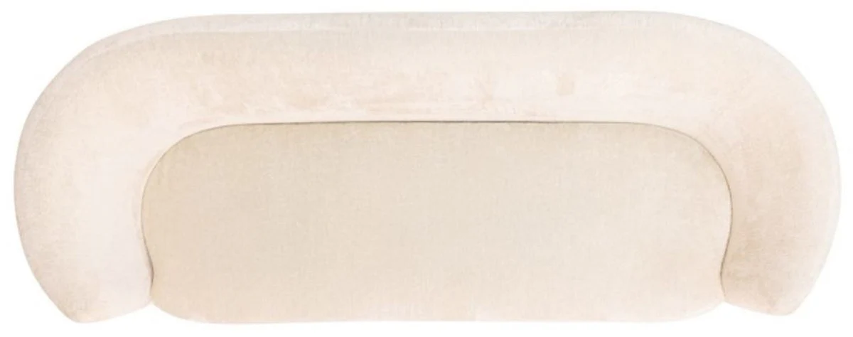 Luxus Sofa Weiß 210 x 85 x H. 73 cm - Wohnzimmer Sofa - Wohnzimmer Möbel - Luxus Möbel - Wohnzimmer Einrichtung - Luxus Einrichtung - Luxus Qualität