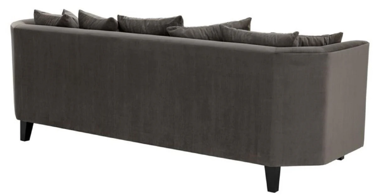 Luxus Sofa mit Kissen Dunkelgrau / Schwarz 240 x 95 x H. 78 cm - Luxus Wohnzimmermöbel