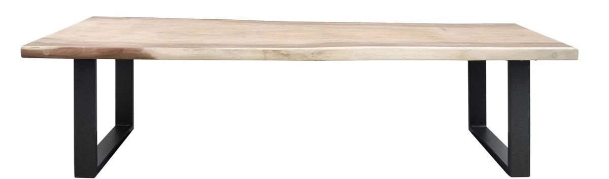 Luxus Esstisch mit schwarz pulverbeschichteten Beinen - Esszimmermöbel