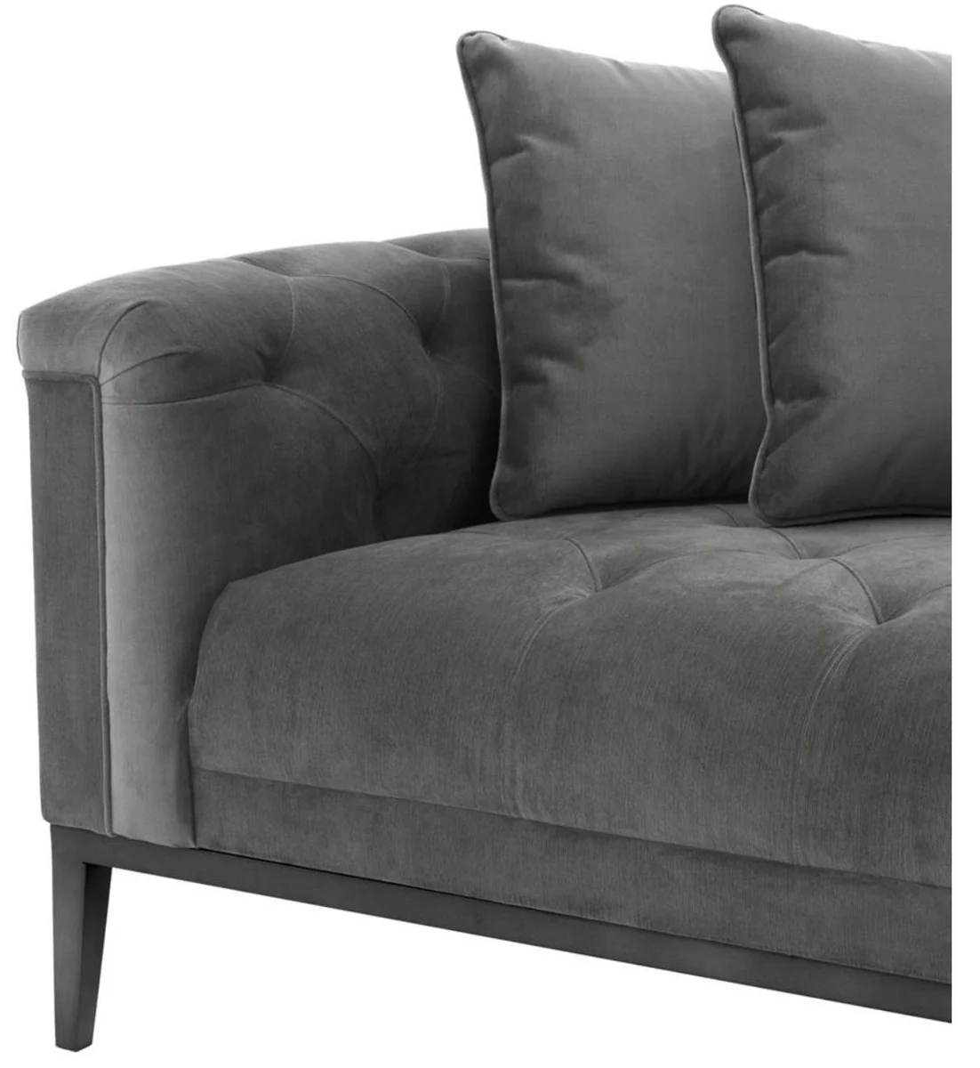 Luxus Sofa Dunkelgrau Linksseitig 220 x 96 x H. 66 cm - Hotel Möbel