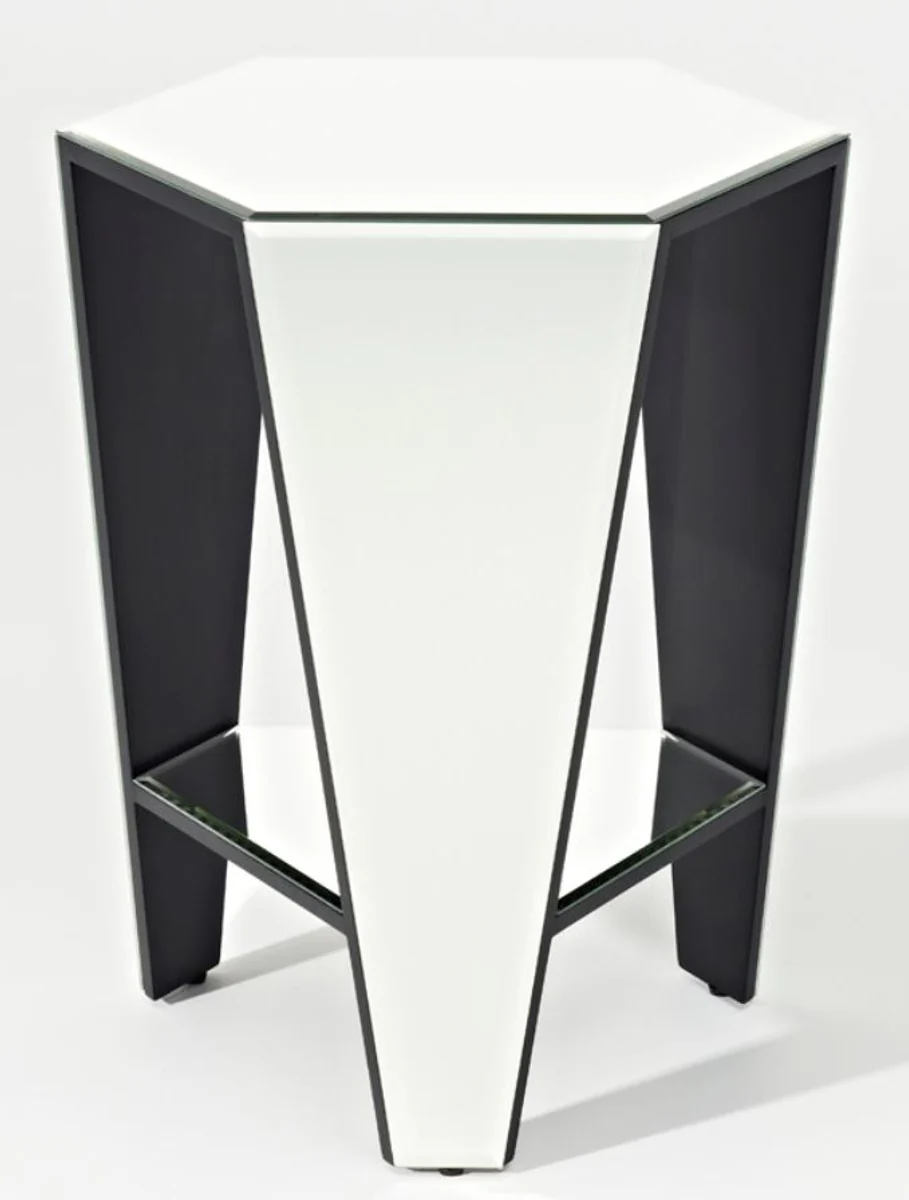 Luxus Spiegelglas Beistelltisch 45 x 40 x H. 56 cm - Designermöbel