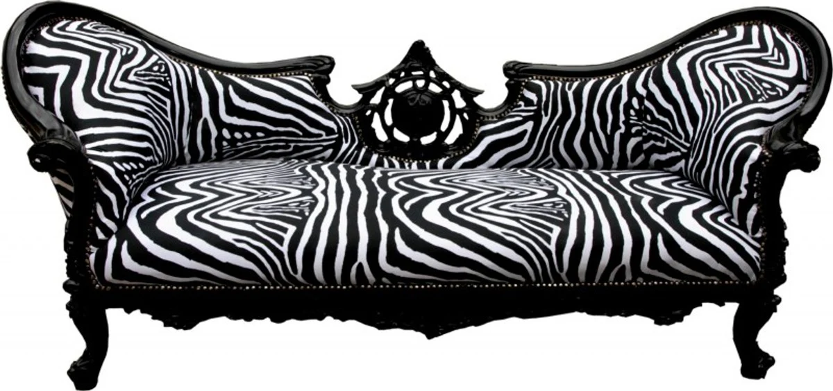 Barock Sofa Vampire Zebra / Schwarz - Möbel
