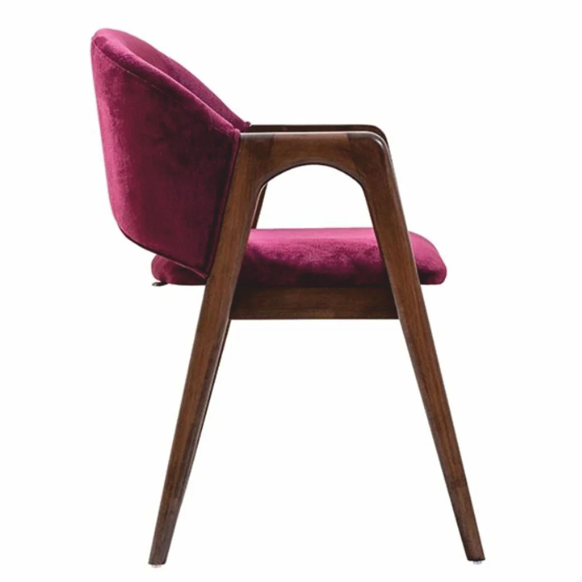 Luxus Samt Esszimmer Stuhl mit Armlehnen Lila / Braun - Esszimmer Möbel