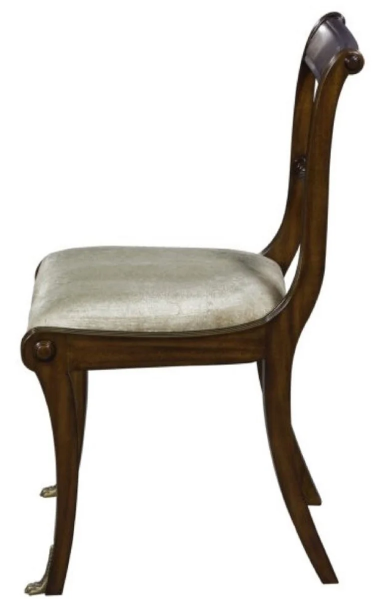 Luxus Barock Esszimmerstuhl Braun / Gold 50 x 51 x H. 86 cm - Luxus Qualität