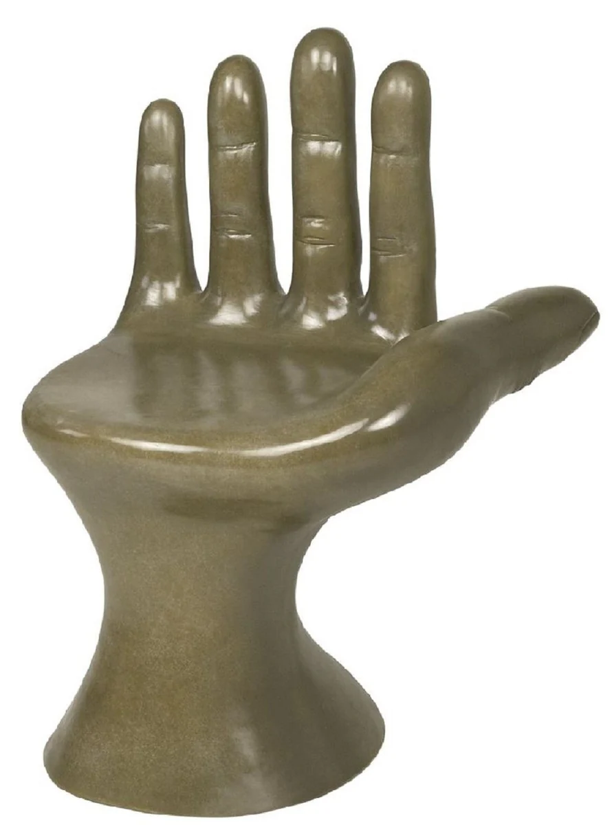 Luxus Designer Stuhl Hand Moosgrün 60 x 50 x H. 89 cm - Fiberglas Stuhl - Luxus Möbel - Designer Möbel - Fiberglas Möbel