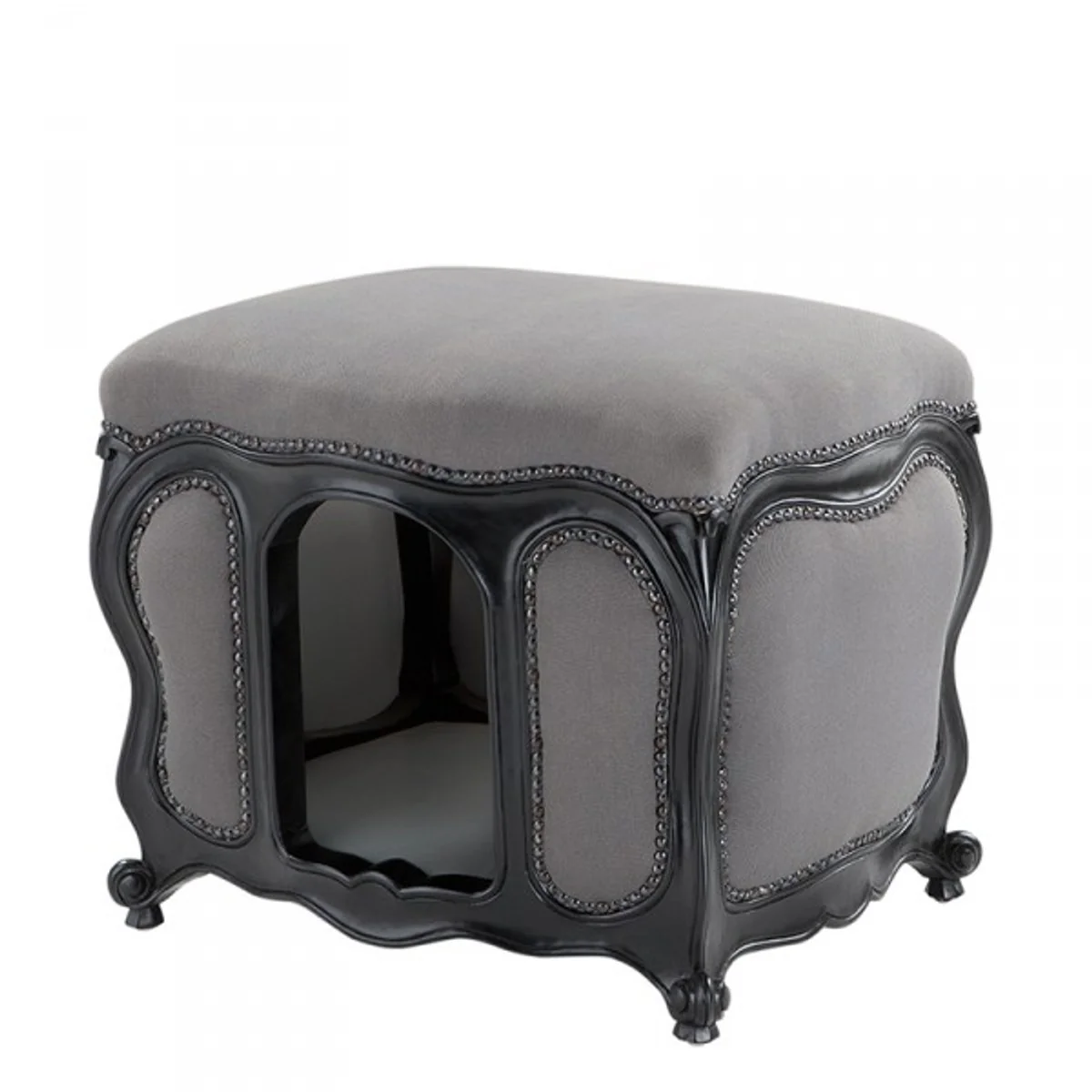 Barock Hunde & Katzen Haus Luxury Grey/Black
