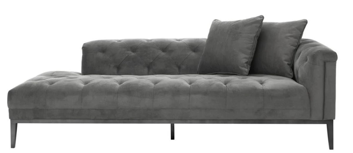 Luxus Sofa Dunkelgrau Rechtsseitig 220 x 96 x H. 66 cm - Hotel Möbel