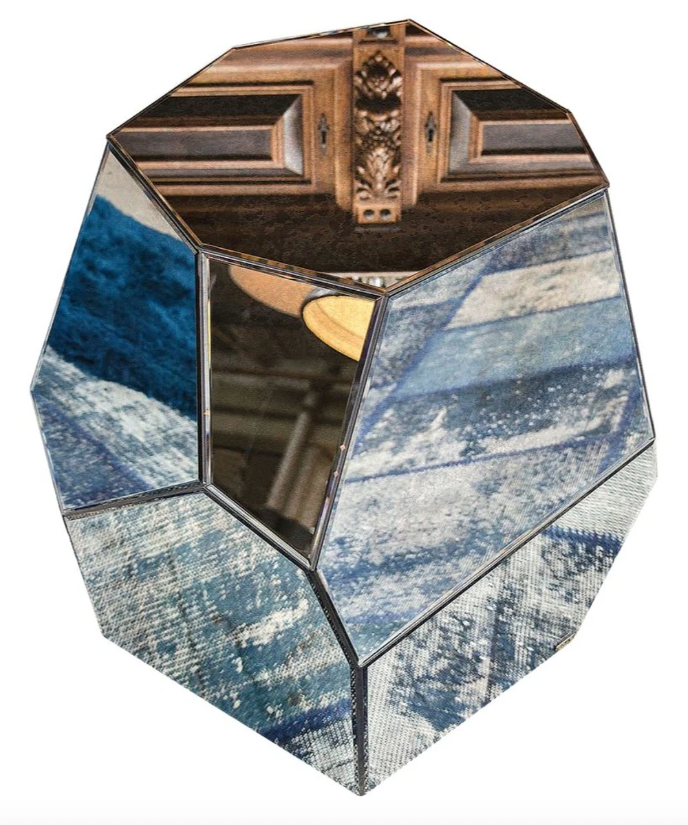 Designer Beistelltisch mit antikem Spiegelglas 65 x 50 x H. 60 cm - Designer Kollektion