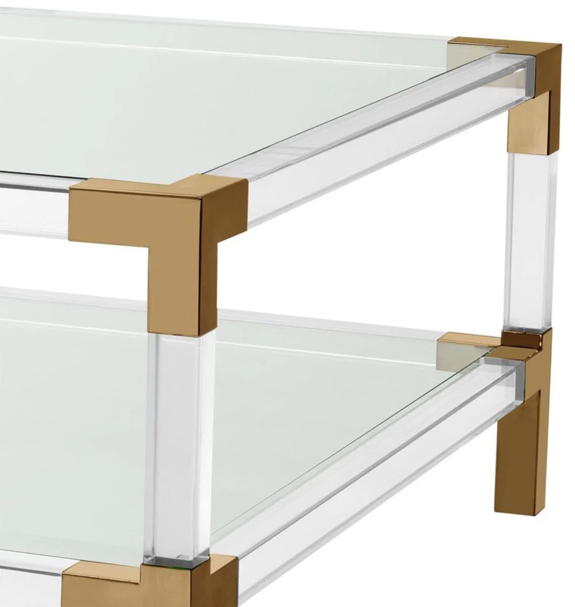 Luxus Couchtisch Messingfarben 100 x 100 x H. 45 cm - Wohnzimmer Möbel