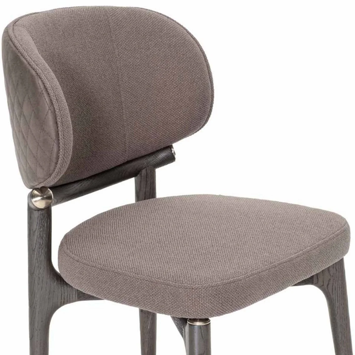 Luxus Esszimmer Set Grau / Silber - 1 Luxus Esstisch & 6 Luxus Esszimmerstühle - Esszimmer Möbel - Luxus Möbel - Luxus Einrichtung