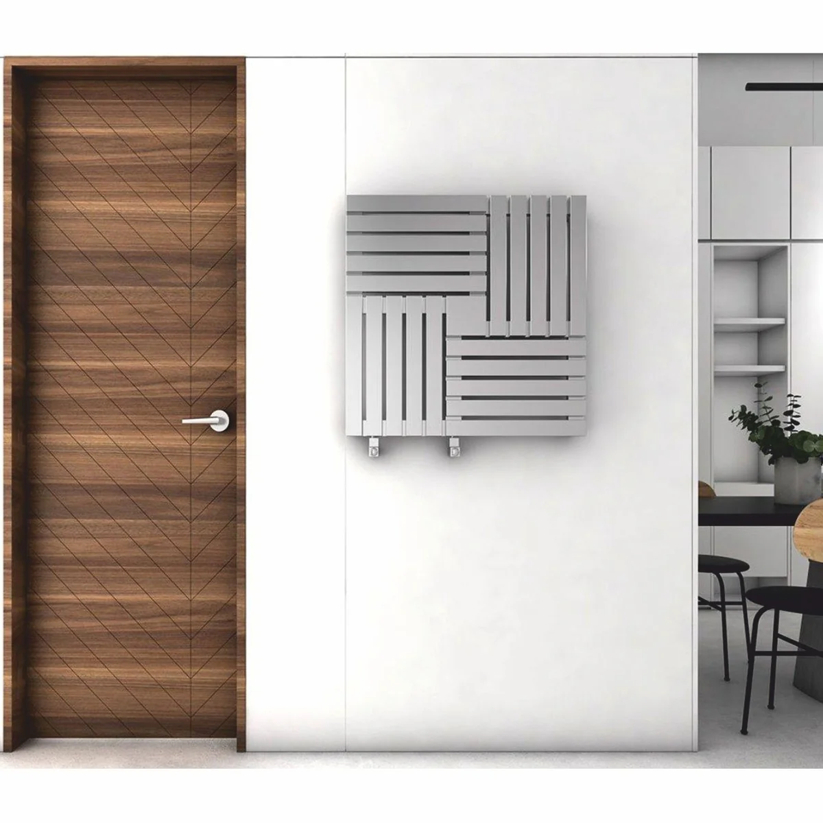 Luxus Edelstahl Wandheizung Grau 60 cm - Luxus Wandheizkörper