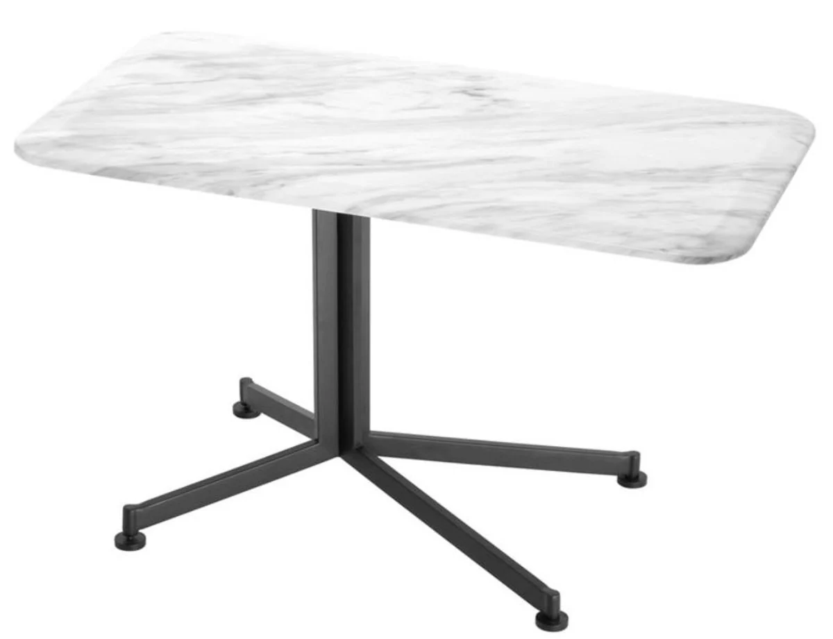 Luxus Beistelltisch Weiß / Schwarz 90 x 50 x H. 54 cm - Wohnzimmermöbel