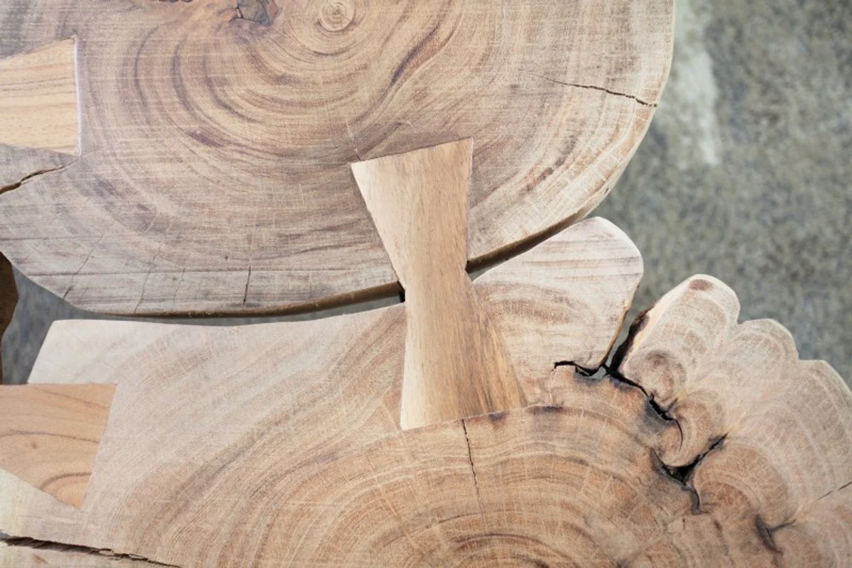 Designer Massivholz Couchtisch Akazie Natur 115 x H. 40 cm - Massivholz - Salon Wohnzimmer Tisch - Unikat