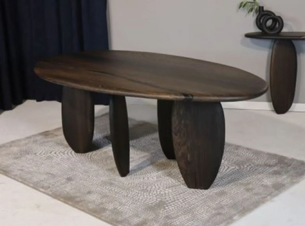 Luxus Massivholz Esstisch Dunkelbraun 220 x 120 x H. 76 cm - Eichenholz Esszimmertisch - Esszimmer Möbel - Luxus Möbel