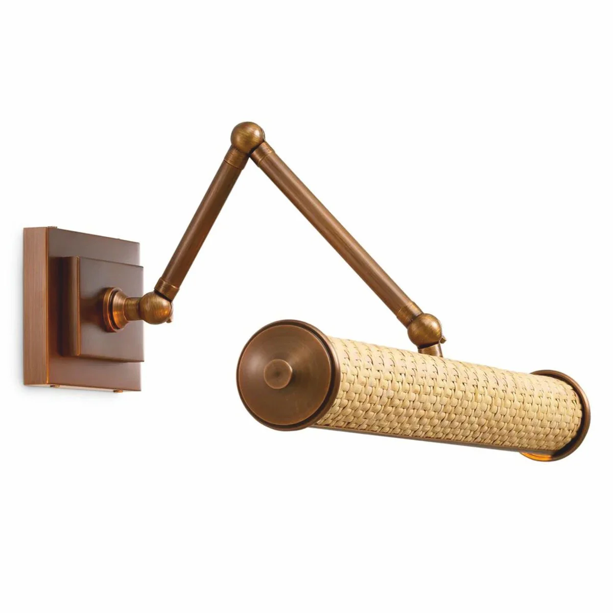 Luxus Wandleuchte Antik Messing / Naturfarben 43 cm - Luxus Leuchten