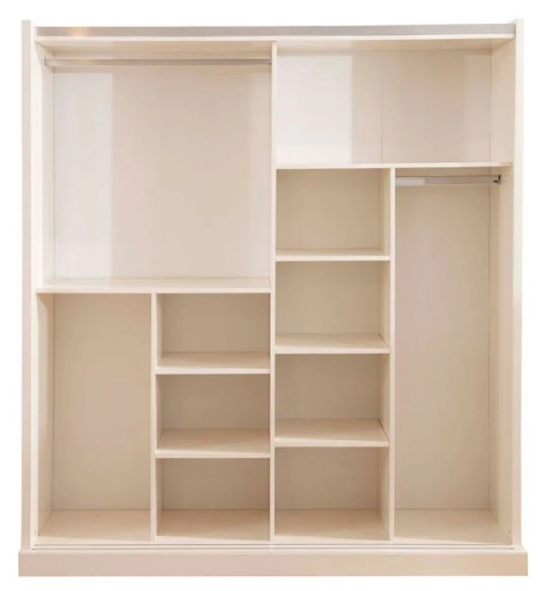 Luxus Schlafzimmerschrank Weiß / Gold 200 x 69 x H. 218 cm - Kleiderschrank mit 2 Schiebetüren - Schlafzimmer Möbel - Hotel Möbel - Luxus Möbel