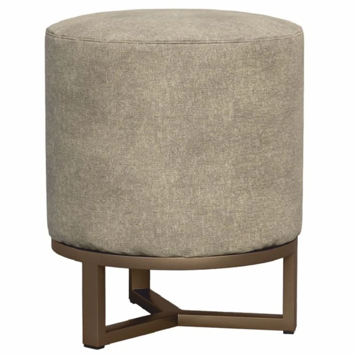 Luxus Hocker Grau / Braun Ø 40 x H. 50 cm - Luxus Möbel