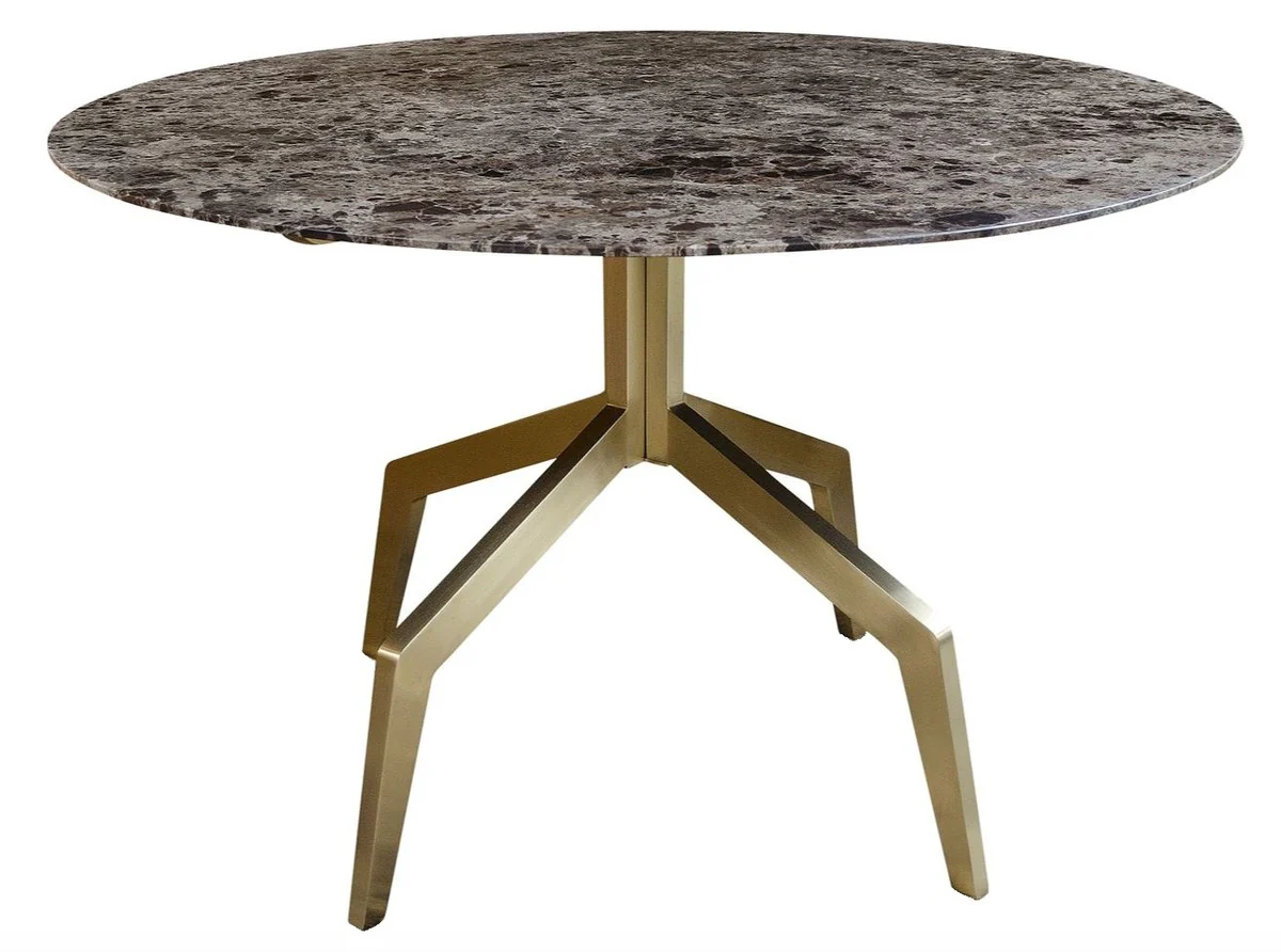 Luxus Esstisch Gold / Schwarz 120 x H. 76 cm - Esszimmermöbel