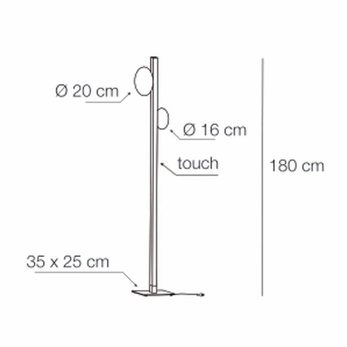 Luxus LED Stehleuchte Messing / Schwarz / Weiß H. 180 cm - Made in Italy