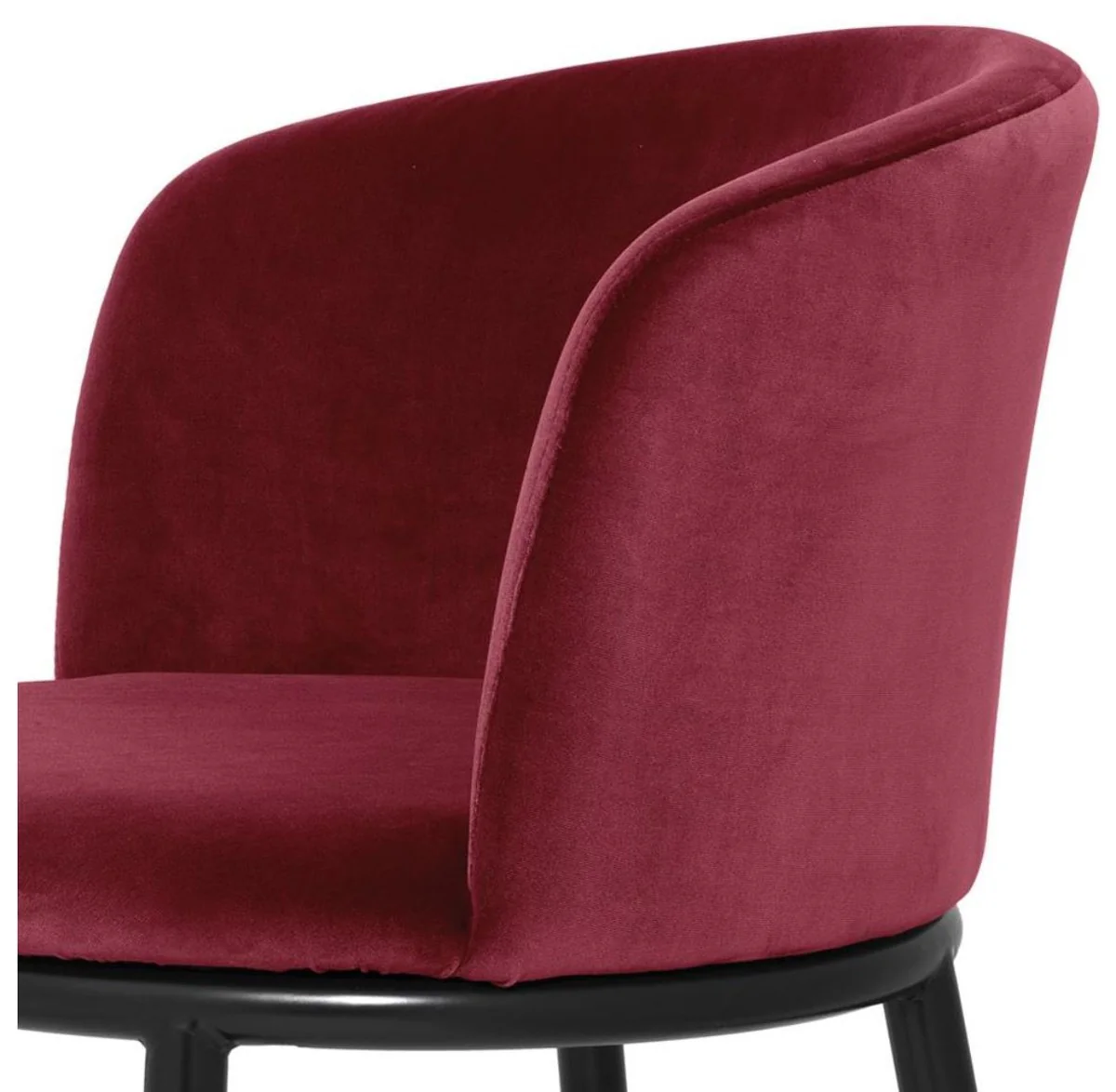 Luxus Esszimmerstuhl Set Weinrot / Schwarz 57 x 57 x H. 74 cm - Esszimmermöbel