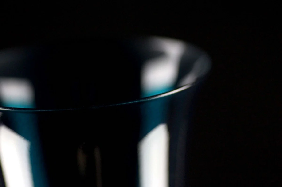 Luxus Barock Weißweinglas 6er Set Blau-Grün Ø 8,5 x H. 21 cm - Handgefertigte Weingläser - Hotel & Restaurant Accessoires - Luxus Qualität