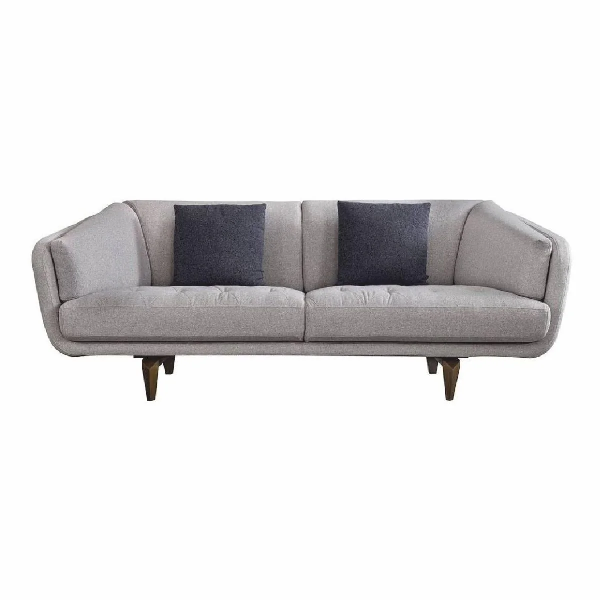 Luxus 3er Sofa Grau / Braun 240 cm - Wohnzimmer & Hotel Möbel