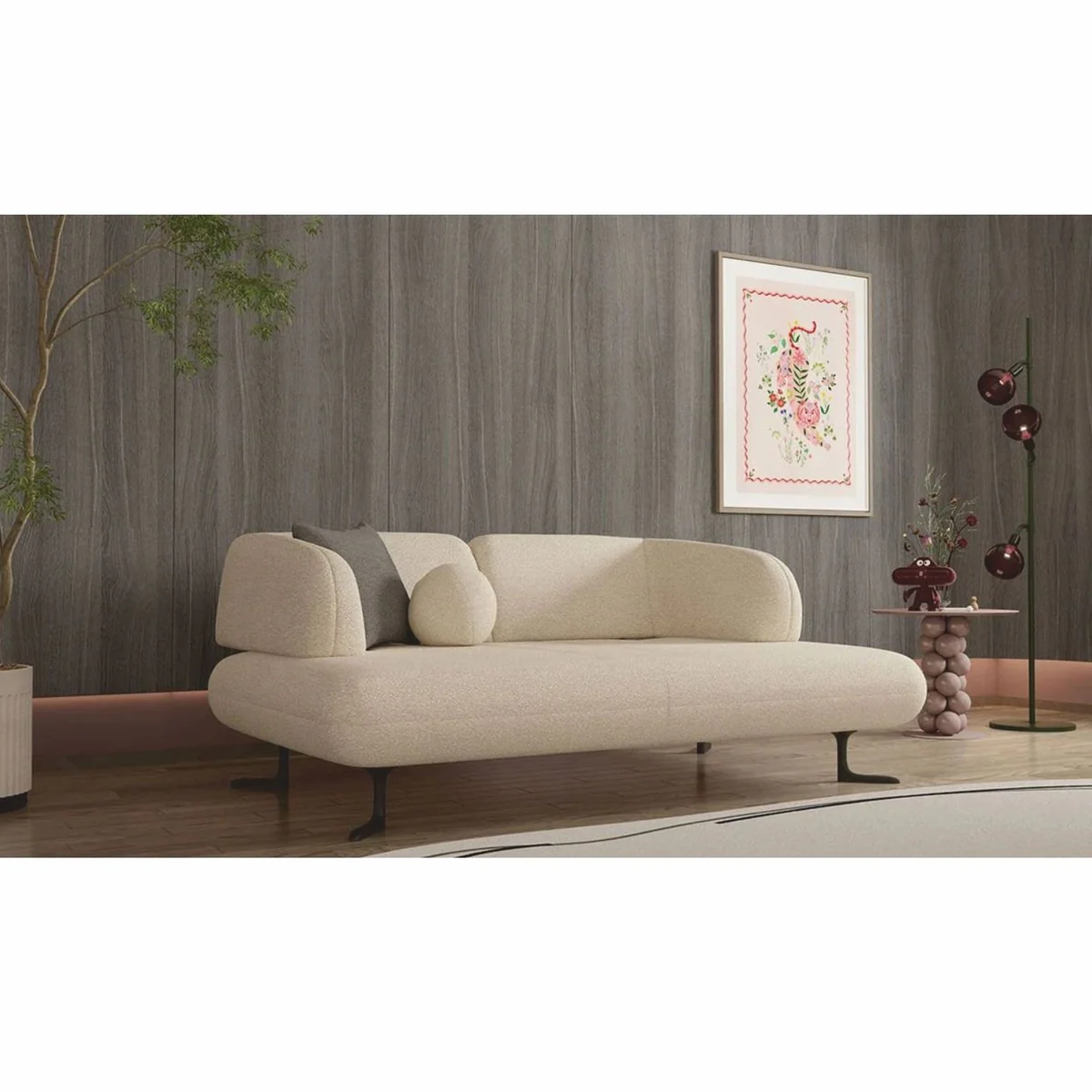Luxus 2er Sofa mit verstellbaren Rückenlehnen Creme / Schwarz 169 cm - Luxus Möbel