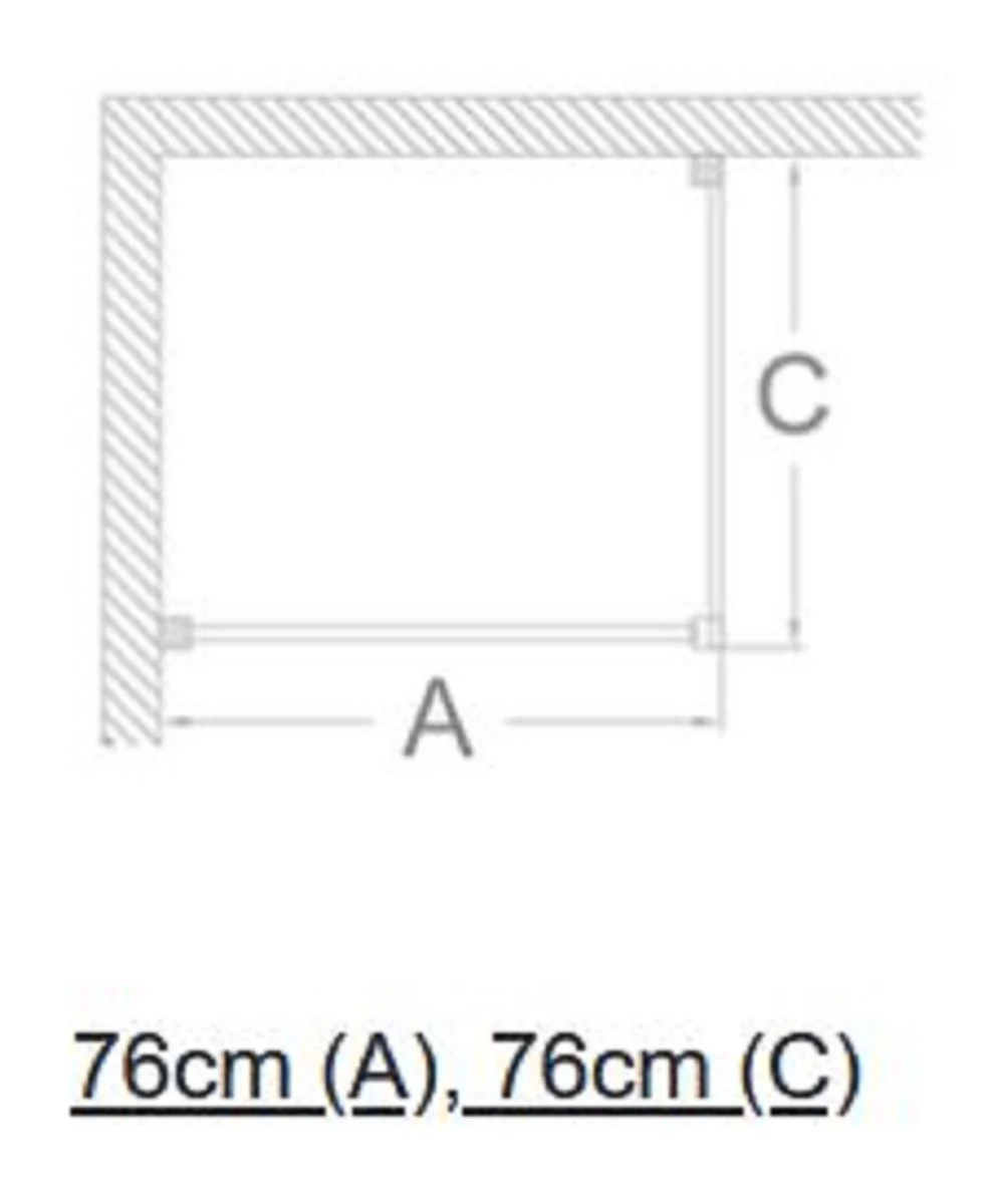 Luxus Badezimmer Duschtür mit Seitenwand Silber 76 x 76 x H. 195 cm - Duschkabinen Glas Tür - Badezimmer Accessoires - Luxus Duschtüren - Luxus Qualität