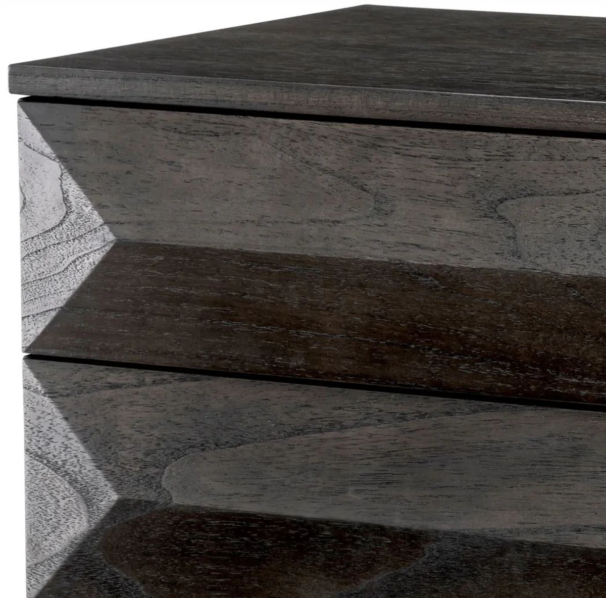 Luxus Nachttisch Mokka / Messing 64 x 48 x H. 72 cm - Massivholz Beistelltisch mit 3 Schubladen - Schlafzimmer Möbel - Luxus Möbel - Luxus Einrichtung - Möbel Luxus