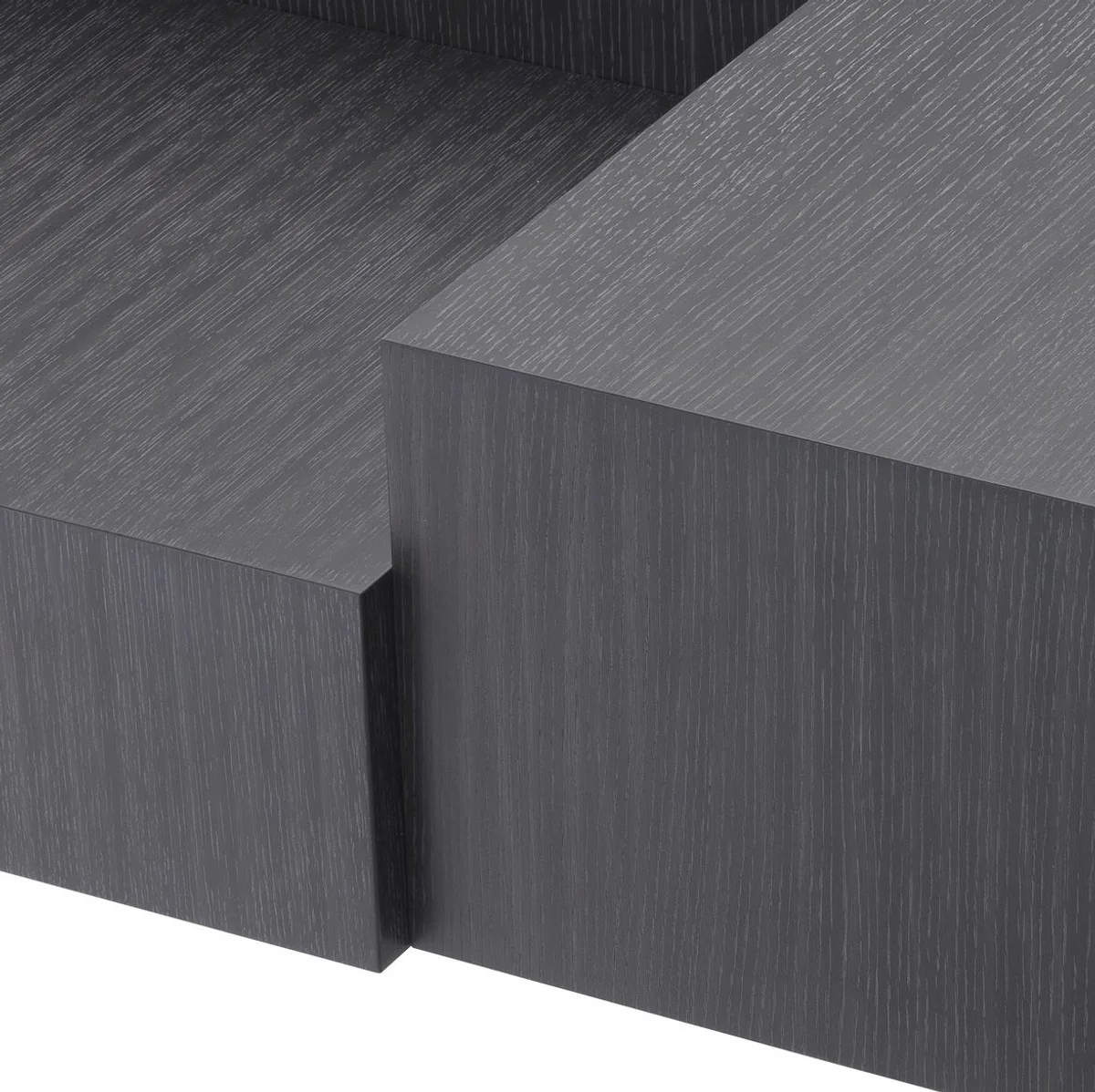 Luxus Wohnzimmer Couchtisch Grau 112 x 112 x H. 40 cm - Wohnzimmertisch mit 3 verschiedenen Tischhöhen - Luxus Möbel