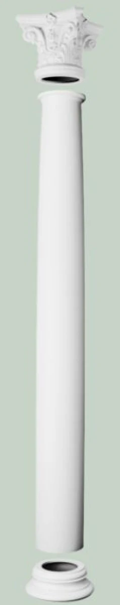 Barock Wanddeko Säulen Kopfteil Weiß 36 x 36 x H. 30 cm - Barock Deko Zierelement - Deko Accessoires