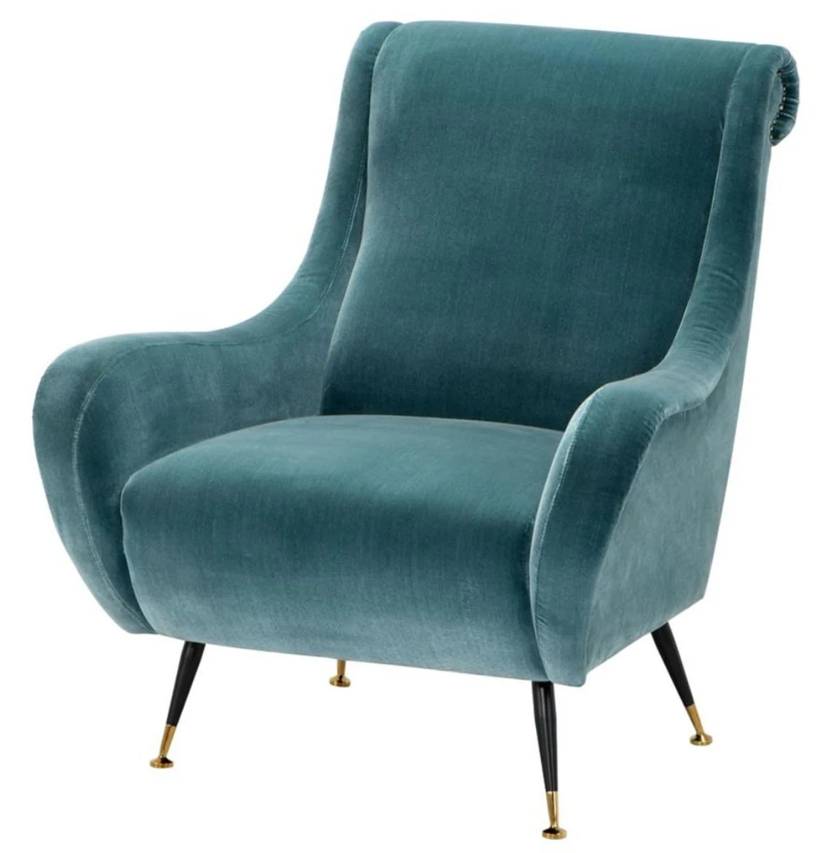 Luxus Hotel Salon Sessel Türkis 80 x 90 x H. 88 cm - Wohnzimmer Möbel