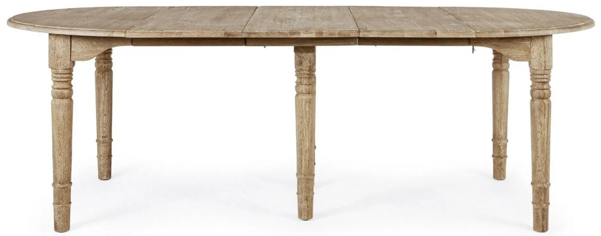 Luxus Massivholz Esstisch Naturfarben 110-272 x 110 x H. 78 cm - Ausziehbarer Massivholz Küchentisch - Esszimmer Möbel - Küchen Möbel - Massivholz Möbel - Luxus Möbel