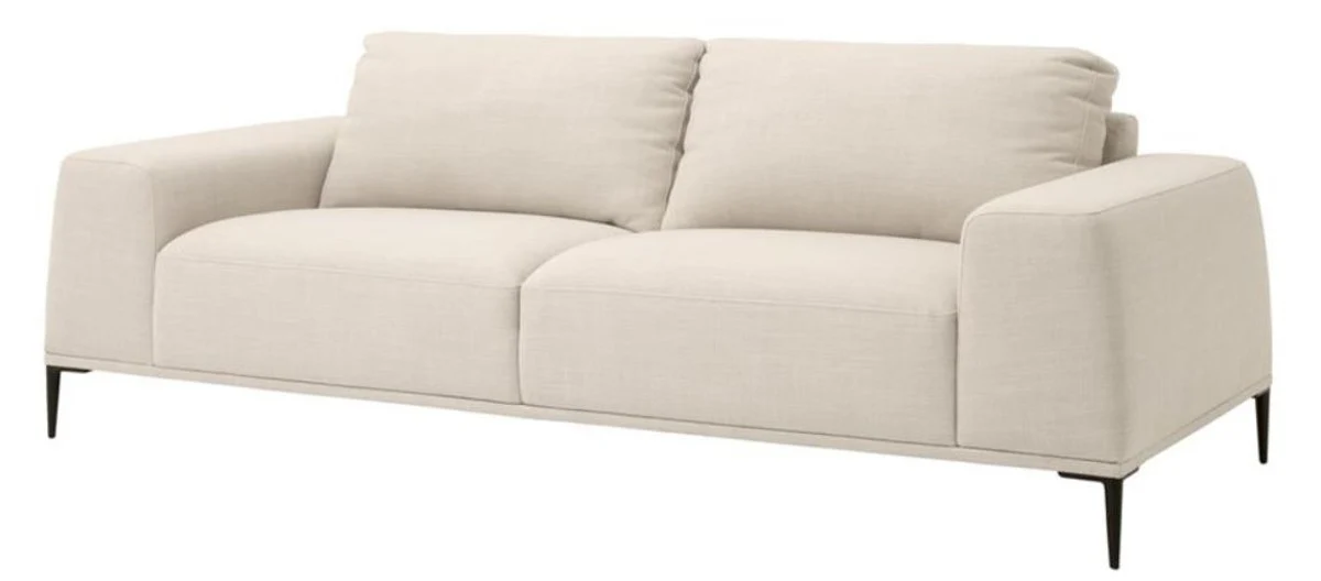 Luxus Sofa Naturfarbig 223 x 93 x H. 80 cm - Luxus Wonzimmer Möbel