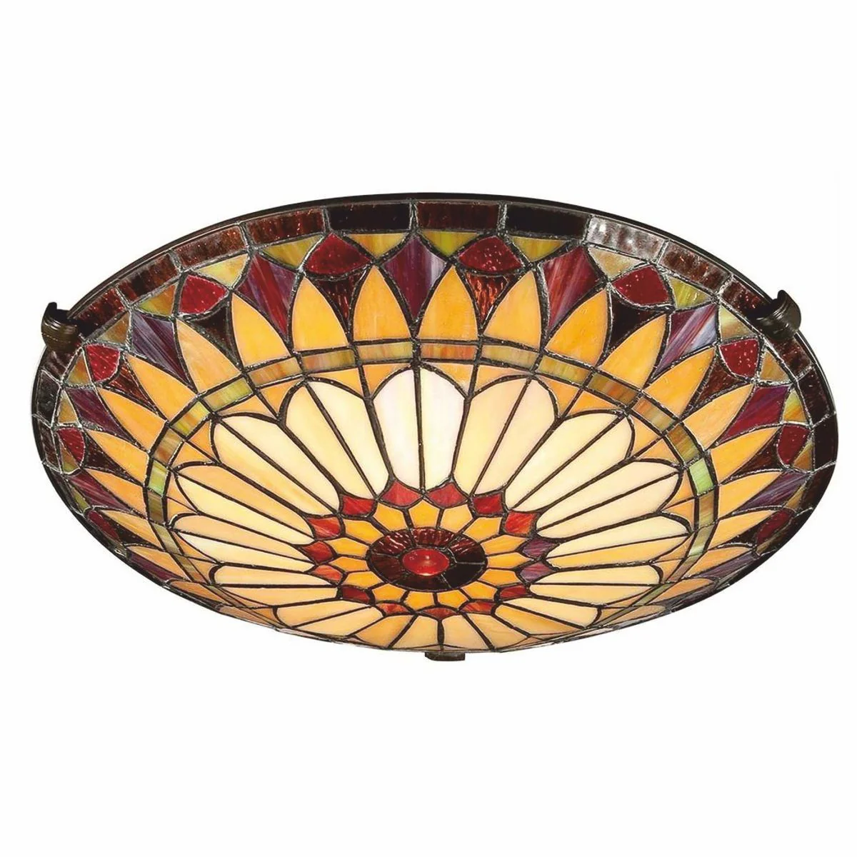 Luxus Tiffany Deckenleuchte Gelb / Rot / Vintage Bronze Ø 42 cm