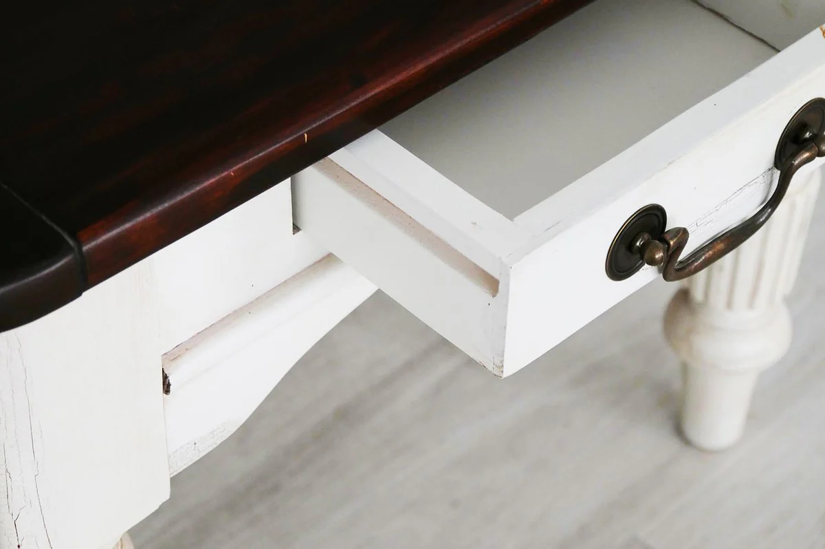 Landhausstil Couchtisch 60 x 60 x H. 45 cm - Verschiedene Farben - Massivholz Wohnzimmertisch mit Schublade - Wohnzimmer Möbel