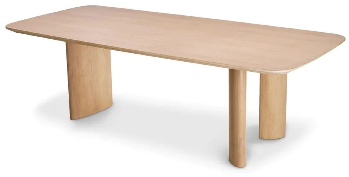Luxus Esstisch Naturfarben 241 x 109,5 x H. 77 cm - Rechteckiger Massivholz Küchentisch - Esszimmer Möbel - Küchen Möbel - Luxus Möbel - Luxus Einrichtung