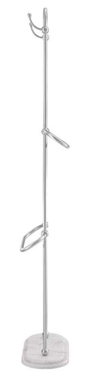 Luxus Handtuchhalter Silber / Weiß 50 x 22 x H. 159 cm - Luxus Badezimmer Accessoires