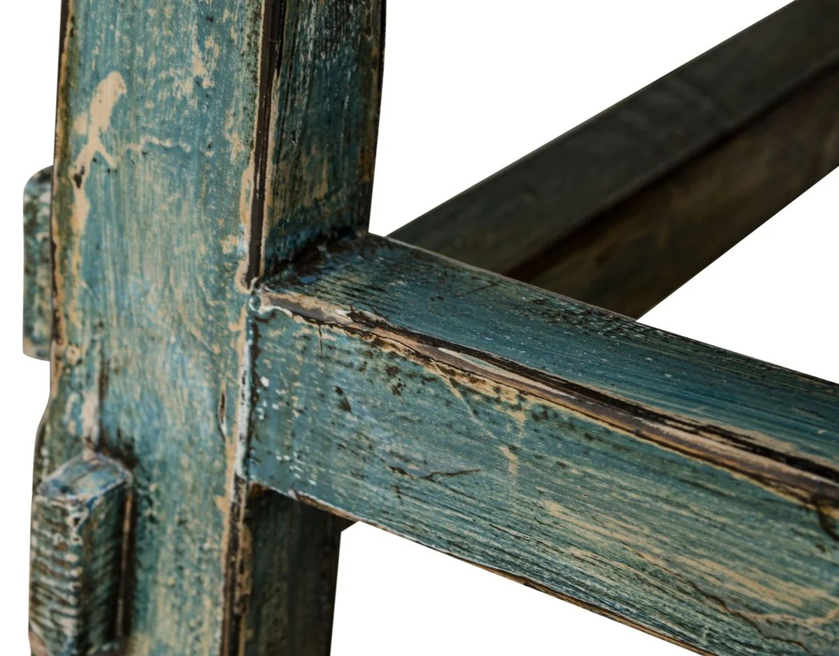 Landhausstil Couchtisch Antik Stil Blau 140 x 54 x H. 43 cm - Landhausstil Wohnzimmermöbel