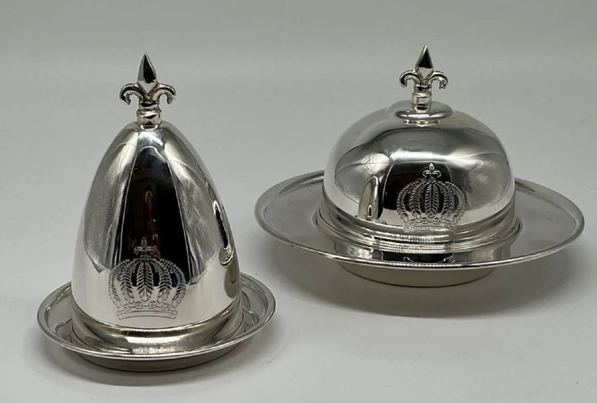 Pompöös by Luxus Barock Eierbecher mit Deckel Silber - designed by Harald Glööckler