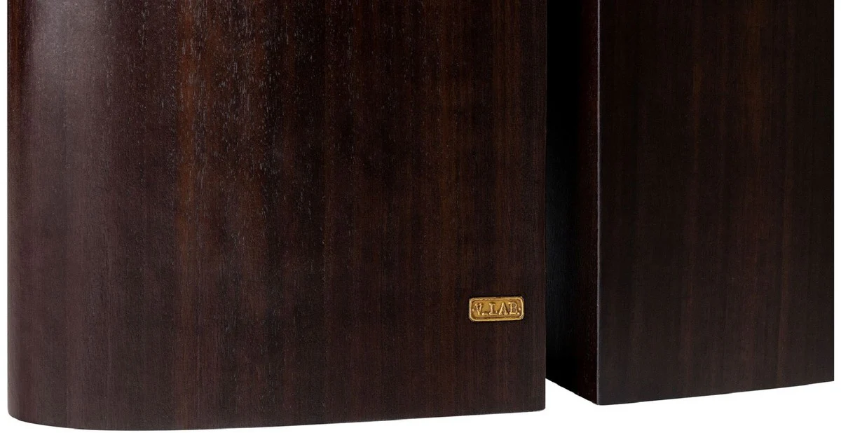 Luxus Eukalyptusfurnier Esstisch Dunkelbraun - Verschiedene Größen - Ovaler Küchentisch - Massivholz Esszimmertisch - Luxus Esszimmermöbel