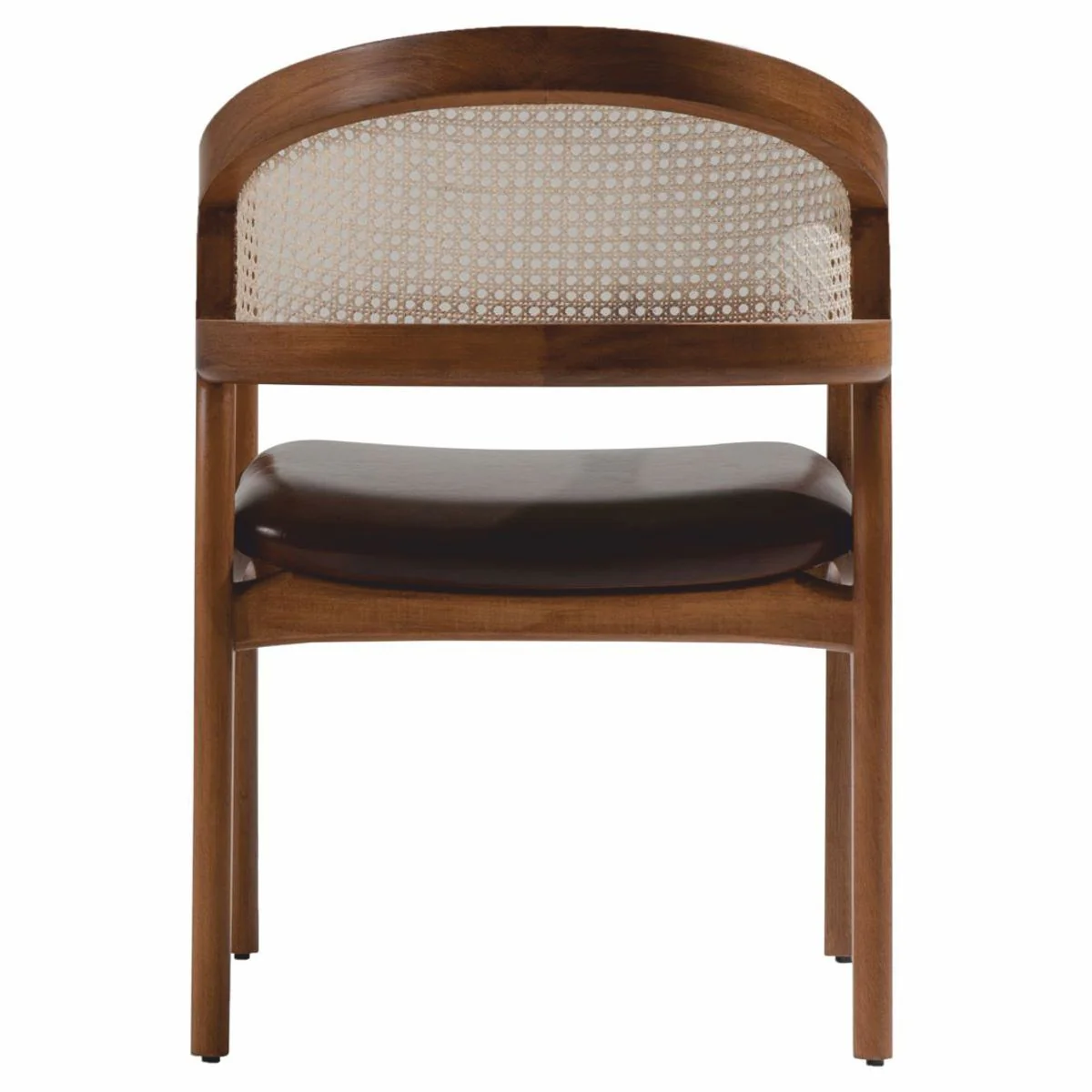 Luxus Esszimmer Stuhl 6er Set mit Armlehnen Dunkelbraun / Braun / Naturfarben H. 78 cm