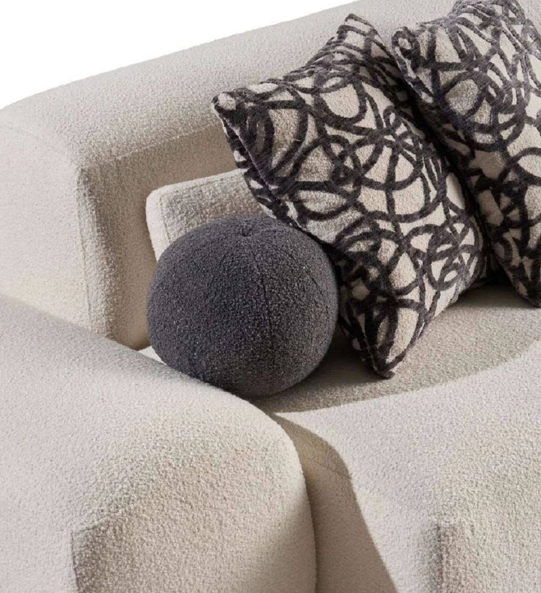 Luxus Ecksofa Creme 431 x 400 x H. 73 cm - Wohnzimmer Sofa - Wohnzimmer Möbel - Luxus Möbel - Luxus Wohnzimmer Einrichtung