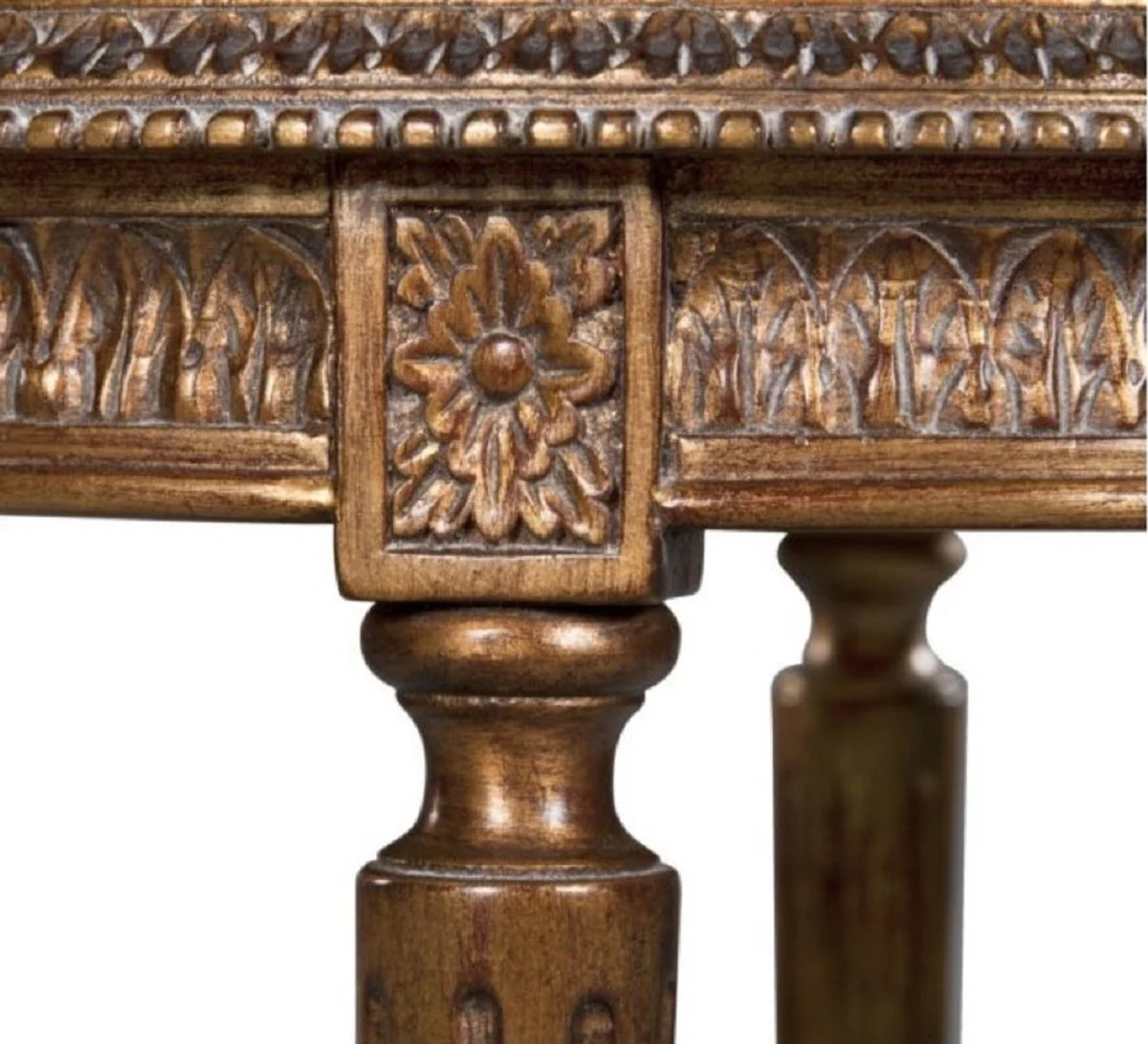 Luxus Barock Beistelltisch Braun / Weiß Ø 47 x H. 70 cm - Barock Wohnzimmermöbel