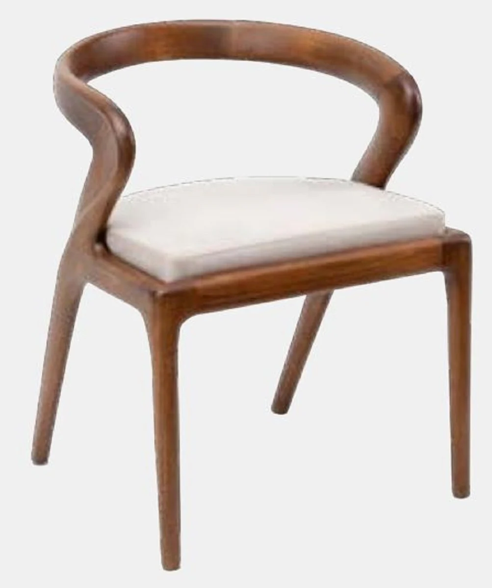 Luxus Esszimmerstuhl 6er Set Braun / Grau 57 x 67 x H. 77 cm - Luxus Massivholz Küchen Stühle - Esszimmer Möbel - Küchen Möbel - Luxus Möbel - Luxus Esszimmer Einrichtung